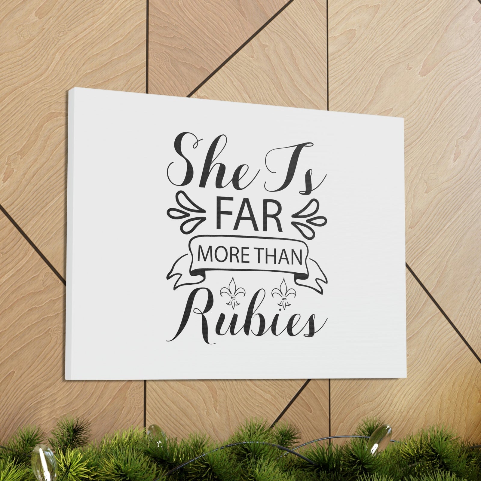 Scripture Walls Far More Than Rubies Proverbs 3:15 Banner Christian Wall Art Bible Verse Print Ready to Hang Unframed-Express Your Love Gifts