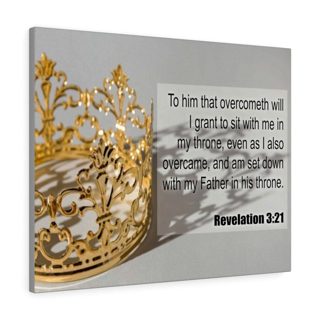 Scripture Walls Father in His Throne Revelation 3:21 Bible Verse Canvas Christian Wall Art Ready to Hang Unframed-Express Your Love Gifts