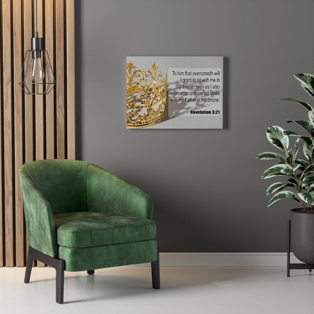Scripture Walls Father in His Throne Revelation 3:21 Bible Verse Canvas Christian Wall Art Ready to Hang Unframed-Express Your Love Gifts