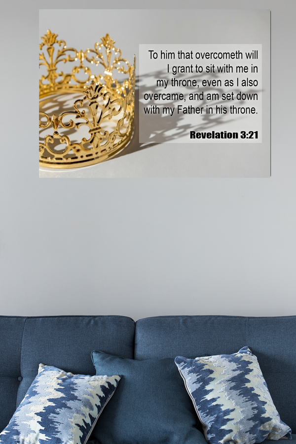 Scripture Walls Father in His Throne Revelation 3:21 Bible Verse Canvas Christian Wall Art Ready to Hang Unframed-Express Your Love Gifts