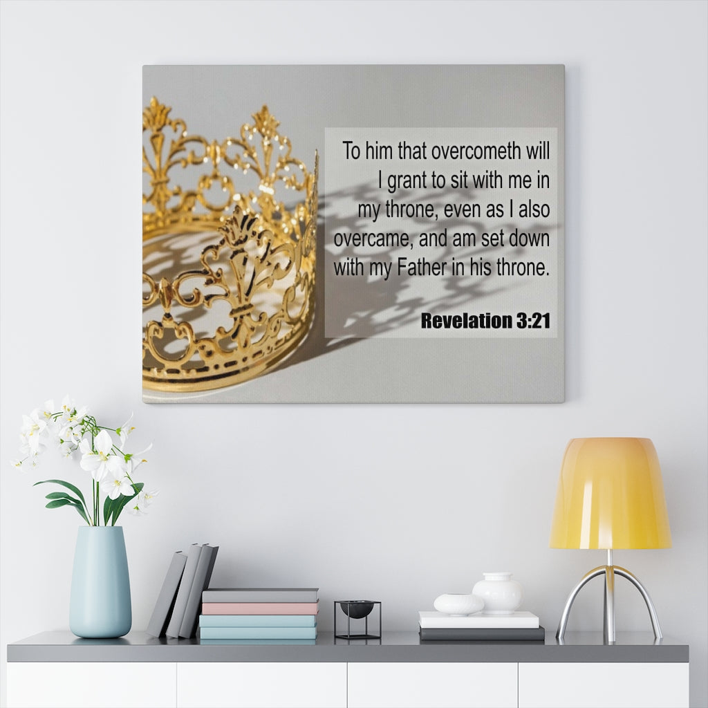 Scripture Walls Father in His Throne Revelation 3:21 Bible Verse Canvas Christian Wall Art Ready to Hang Unframed-Express Your Love Gifts