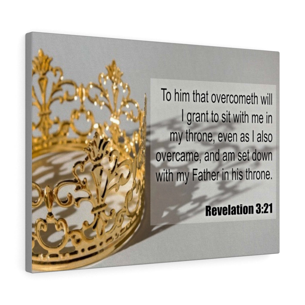 Scripture Walls Father in His Throne Revelation 3:21 Bible Verse Canvas Christian Wall Art Ready to Hang Unframed-Express Your Love Gifts