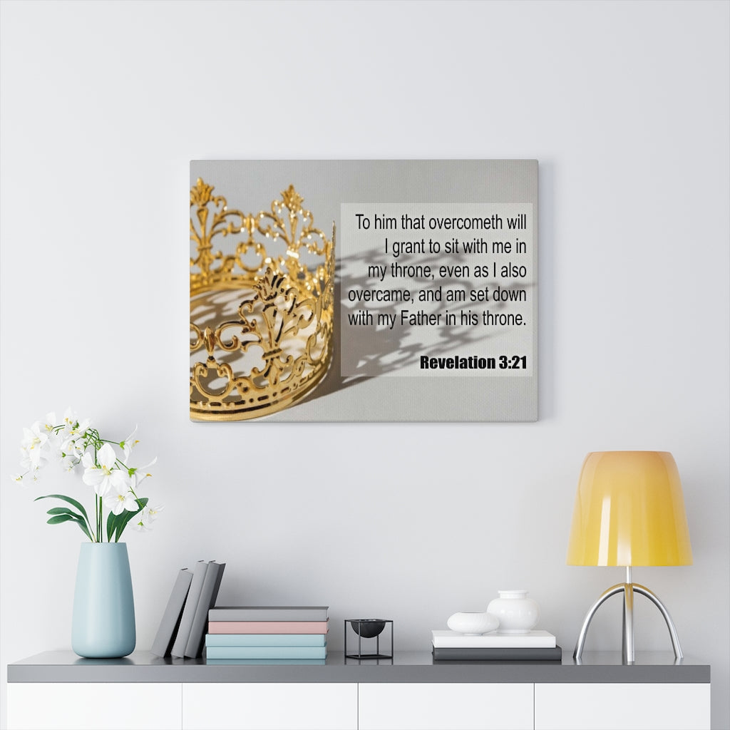 Scripture Walls Father in His Throne Revelation 3:21 Bible Verse Canvas Christian Wall Art Ready to Hang Unframed-Express Your Love Gifts