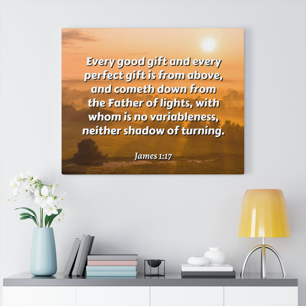 Scripture Walls Father Of Light James 1:17 Bible Verse Canvas Christian Wall Art Ready to Hang Unframed-Express Your Love Gifts