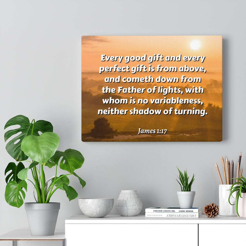 Scripture Walls Father Of Light James 1:17 Bible Verse Canvas Christian Wall Art Ready to Hang Unframed-Express Your Love Gifts
