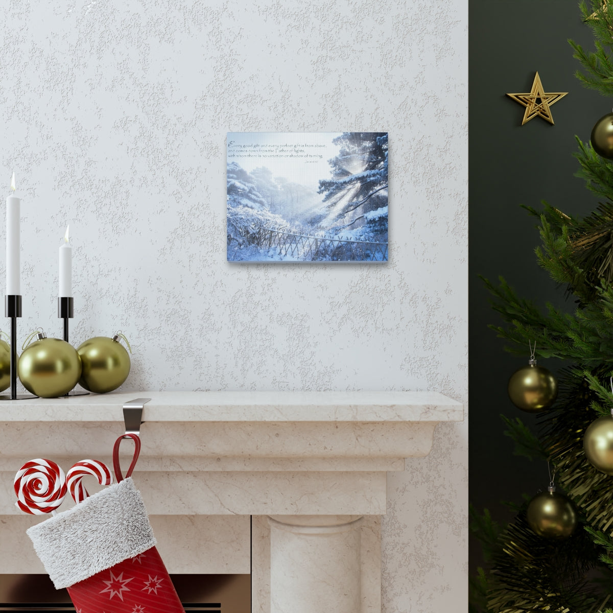 Scripture Walls Father Of Lights James 1:17 Bible Verse Canvas Christian Wall Art Bible Verse Print Ready To Hang Unframed-Express Your Love Gifts