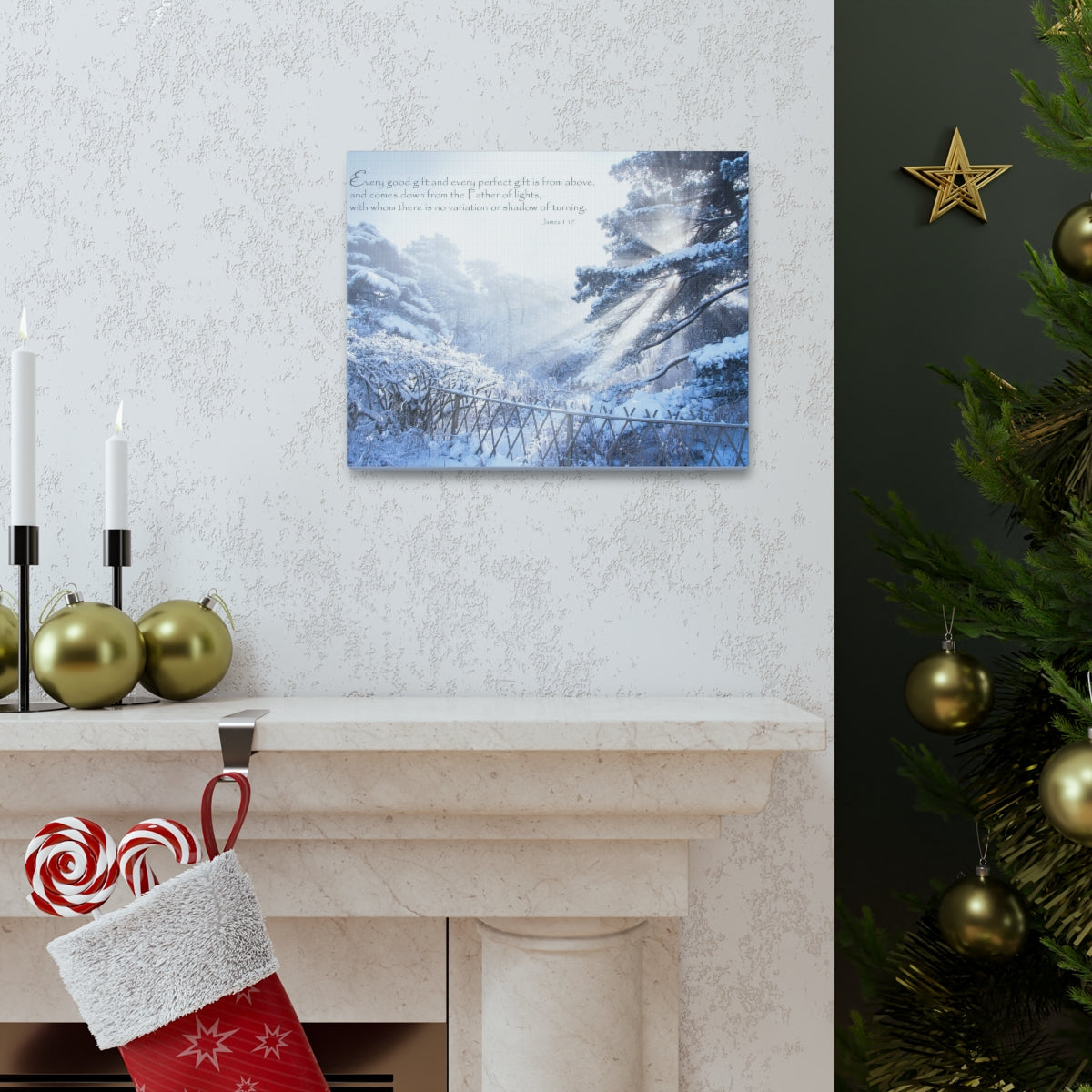 Scripture Walls Father Of Lights James 1:17 Bible Verse Canvas Christian Wall Art Bible Verse Print Ready To Hang Unframed-Express Your Love Gifts