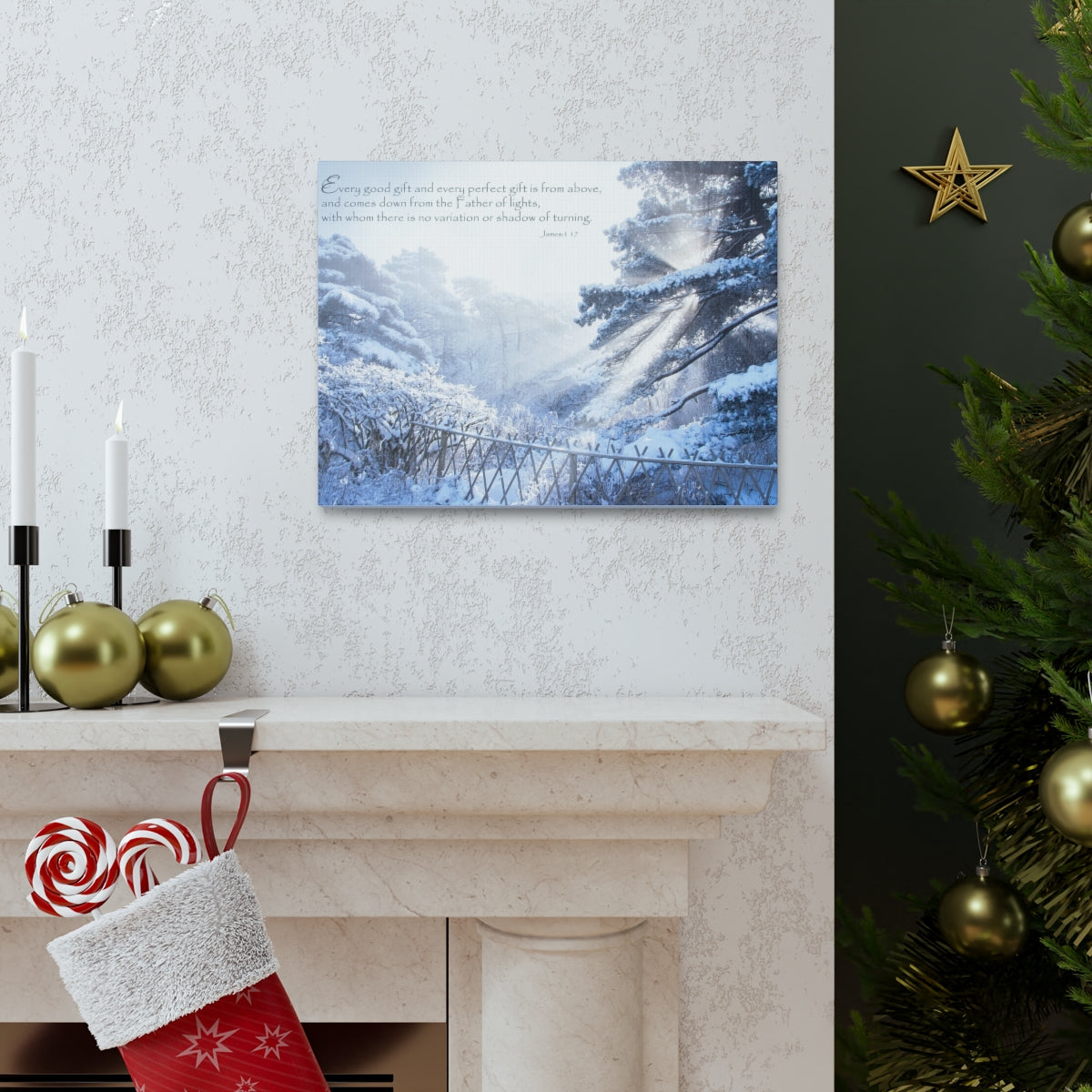 Scripture Walls Father Of Lights James 1:17 Bible Verse Canvas Christian Wall Art Bible Verse Print Ready To Hang Unframed-Express Your Love Gifts