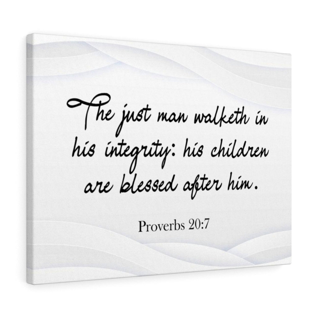 Scripture Walls Father Proverbs 20:7 Bible Verse Canvas Christian Wall Art Ready to Hang Unframed-Express Your Love Gifts