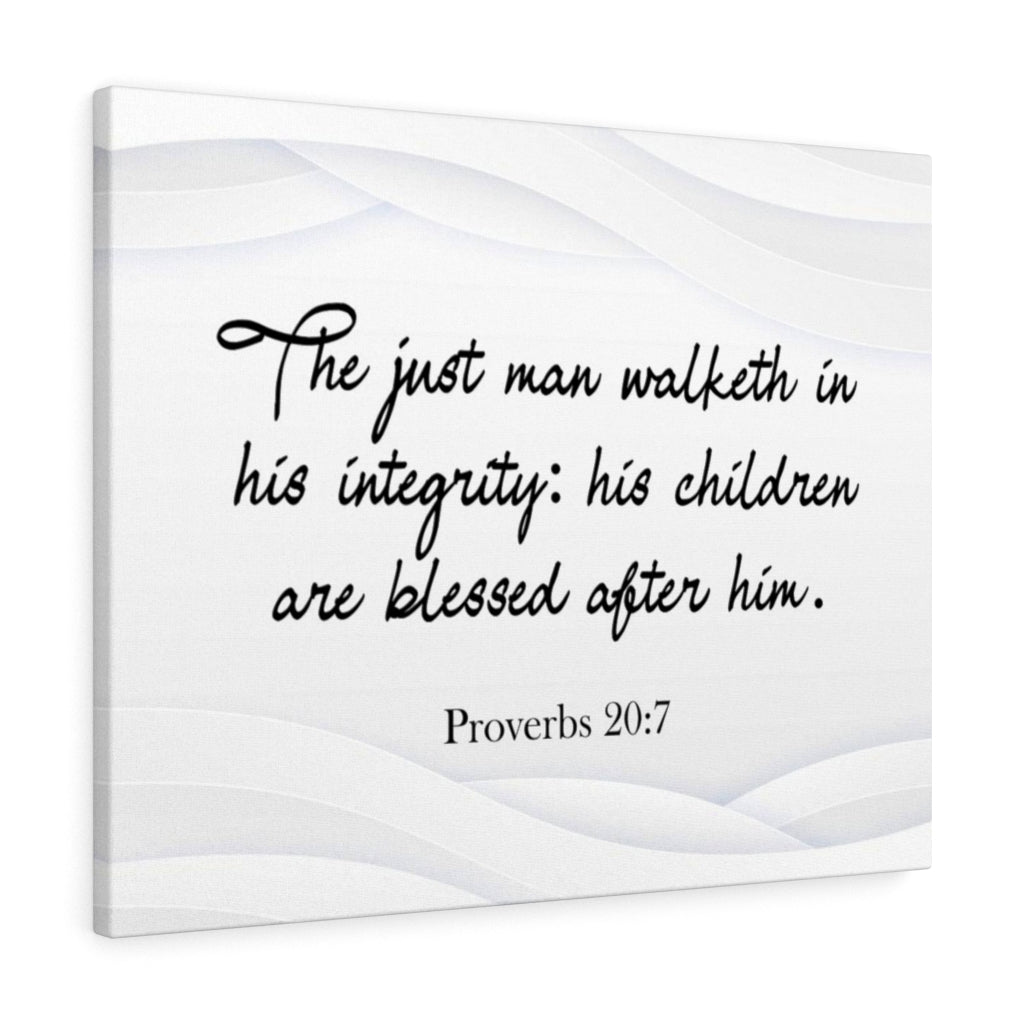 Scripture Walls Father Proverbs 20:7 Bible Verse Canvas Christian Wall Art Ready to Hang Unframed-Express Your Love Gifts