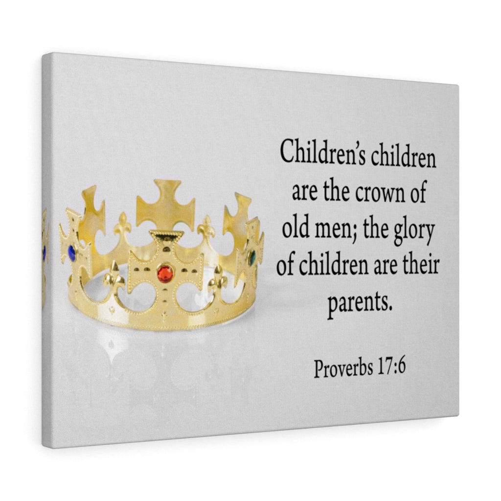 Scripture Walls Father's Glory Are His Children Proverbs 17:6 Bible Verse Canvas Christian Wall Art Ready to Hang Unframed-Express Your Love Gifts