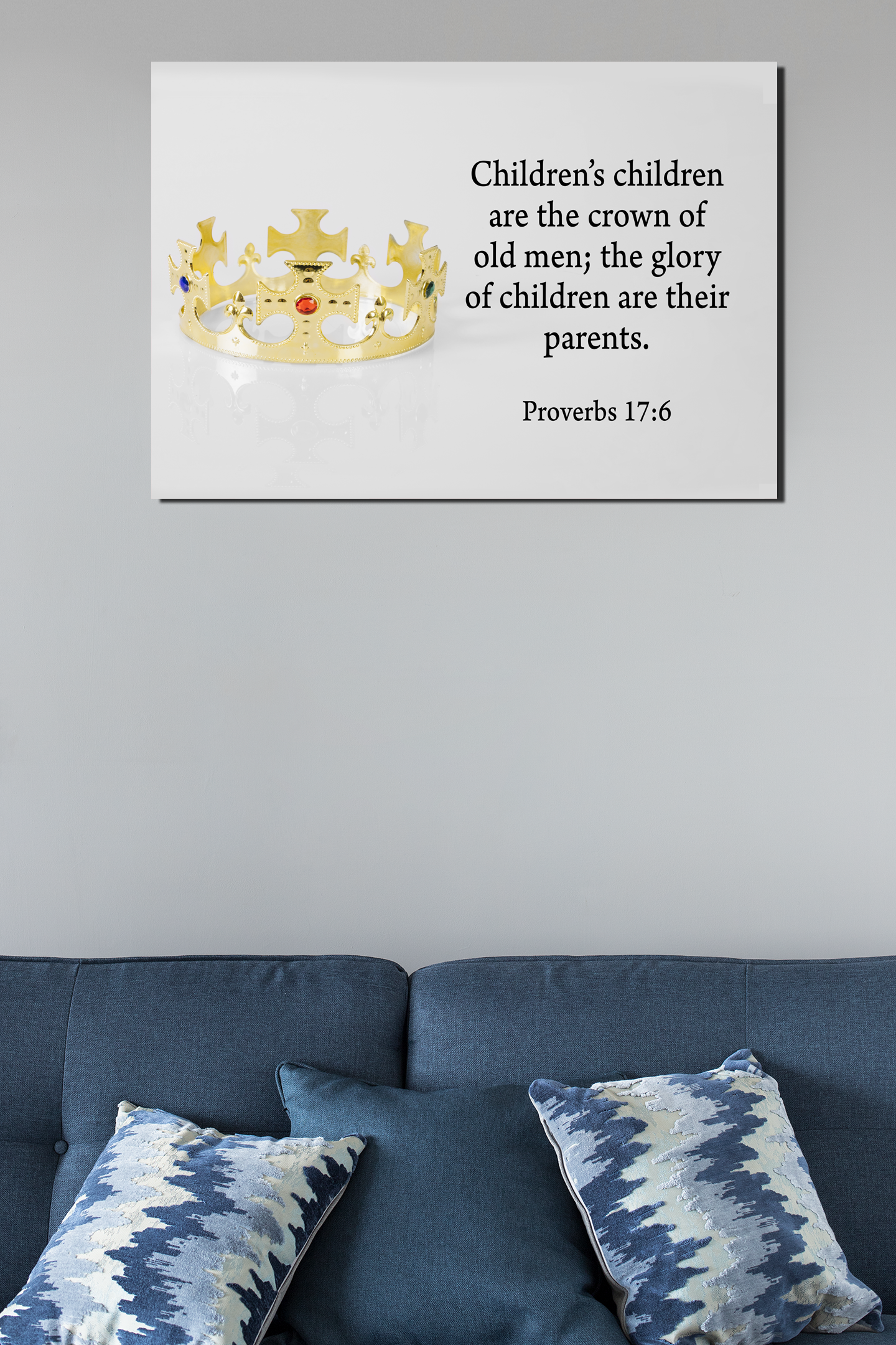 Scripture Walls Father's Glory Are His Children Proverbs 17:6 Bible Verse Canvas Christian Wall Art Ready to Hang Unframed-Express Your Love Gifts
