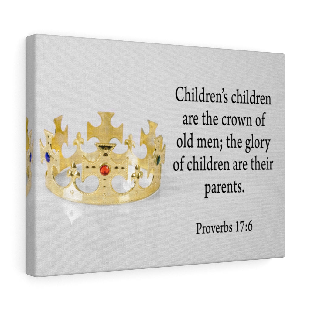 Scripture Walls Father's Glory Are His Children Proverbs 17:6 Bible Verse Canvas Christian Wall Art Ready to Hang Unframed-Express Your Love Gifts