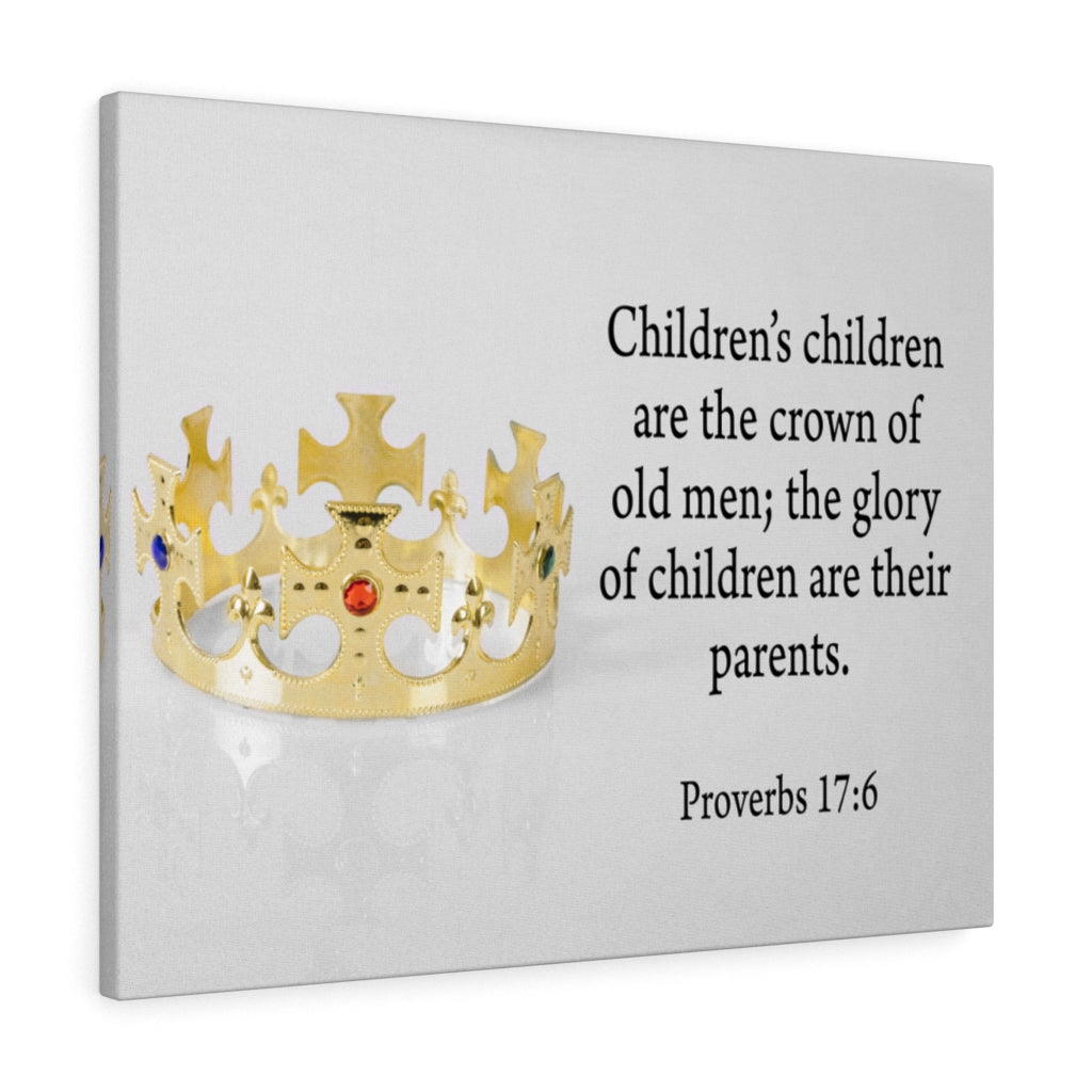 Scripture Walls Father's Glory Are His Children Proverbs 17:6 Bible Verse Canvas Christian Wall Art Ready to Hang Unframed-Express Your Love Gifts