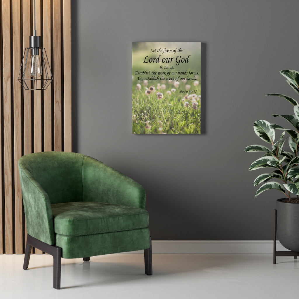 Scripture Walls Favor of God Psalm 90:17 Bible Verse Canvas Christian Wall Art Ready to Hang Unframed-Express Your Love Gifts
