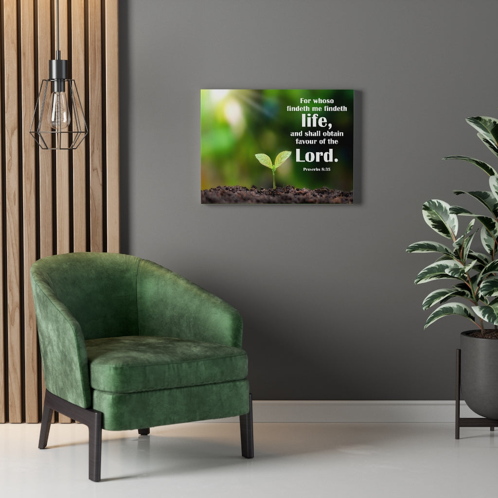 Scripture Walls Favour of The Lord Proverbs 8:35 Bible Verse Canvas Christian Wall Art Ready to Hang Unframed-Express Your Love Gifts