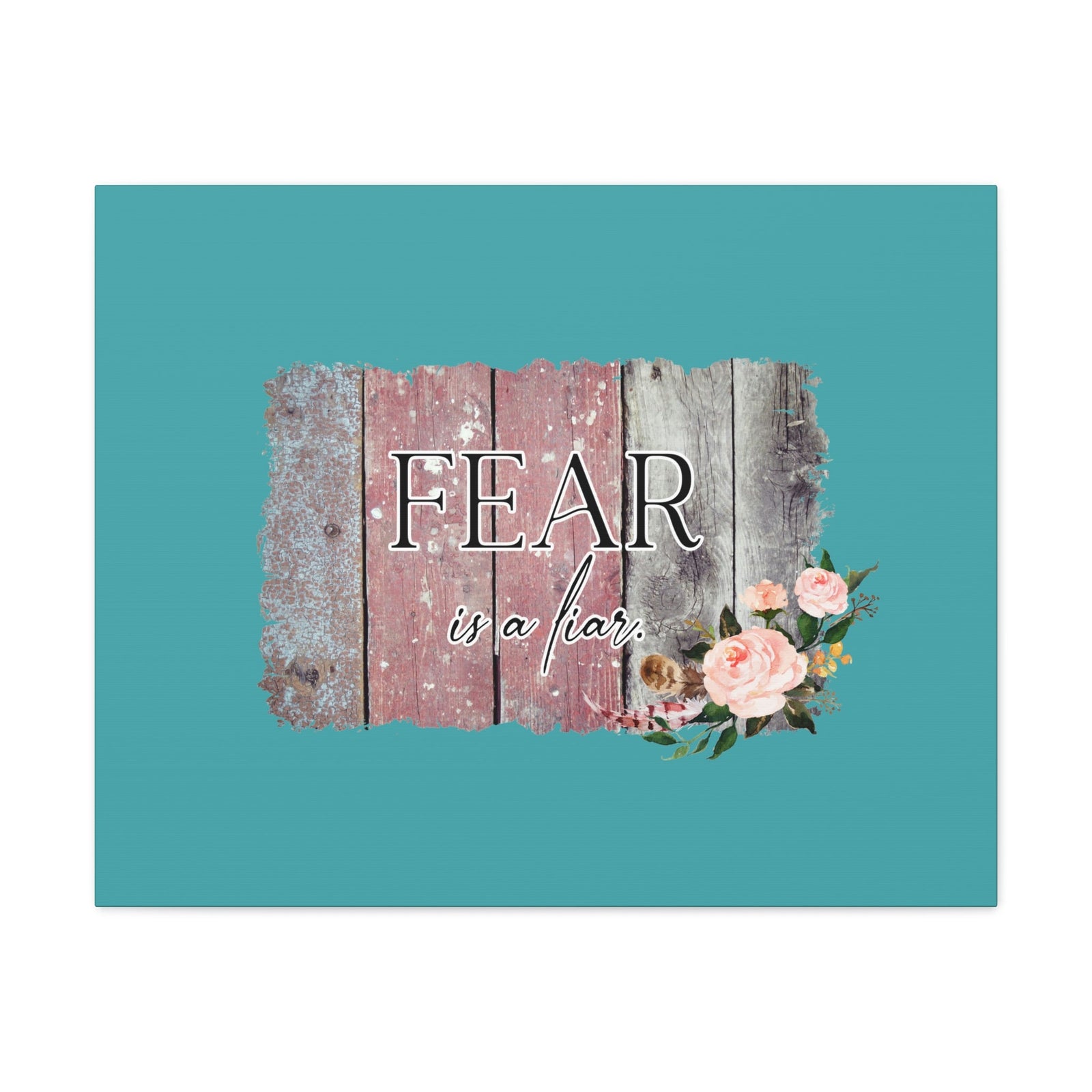 Scripture Walls Fear Is A Liar Pink Proverbs 29:25 Wood Bible Canvas Christian Wall Art Ready to Hang Unframed-Express Your Love Gifts