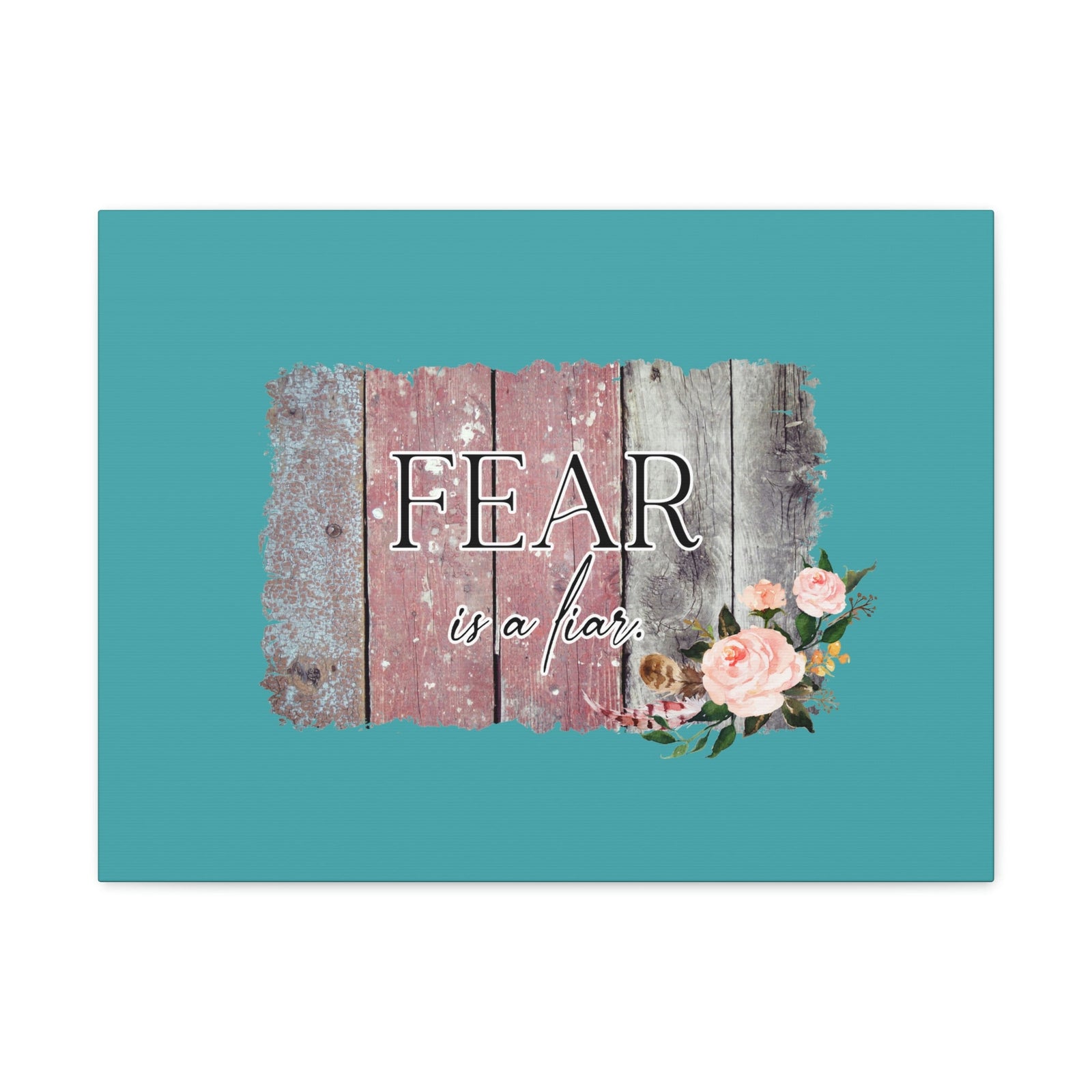 Scripture Walls Fear Is A Liar Pink Proverbs 29:25 Wood Bible Canvas Christian Wall Art Ready to Hang Unframed-Express Your Love Gifts