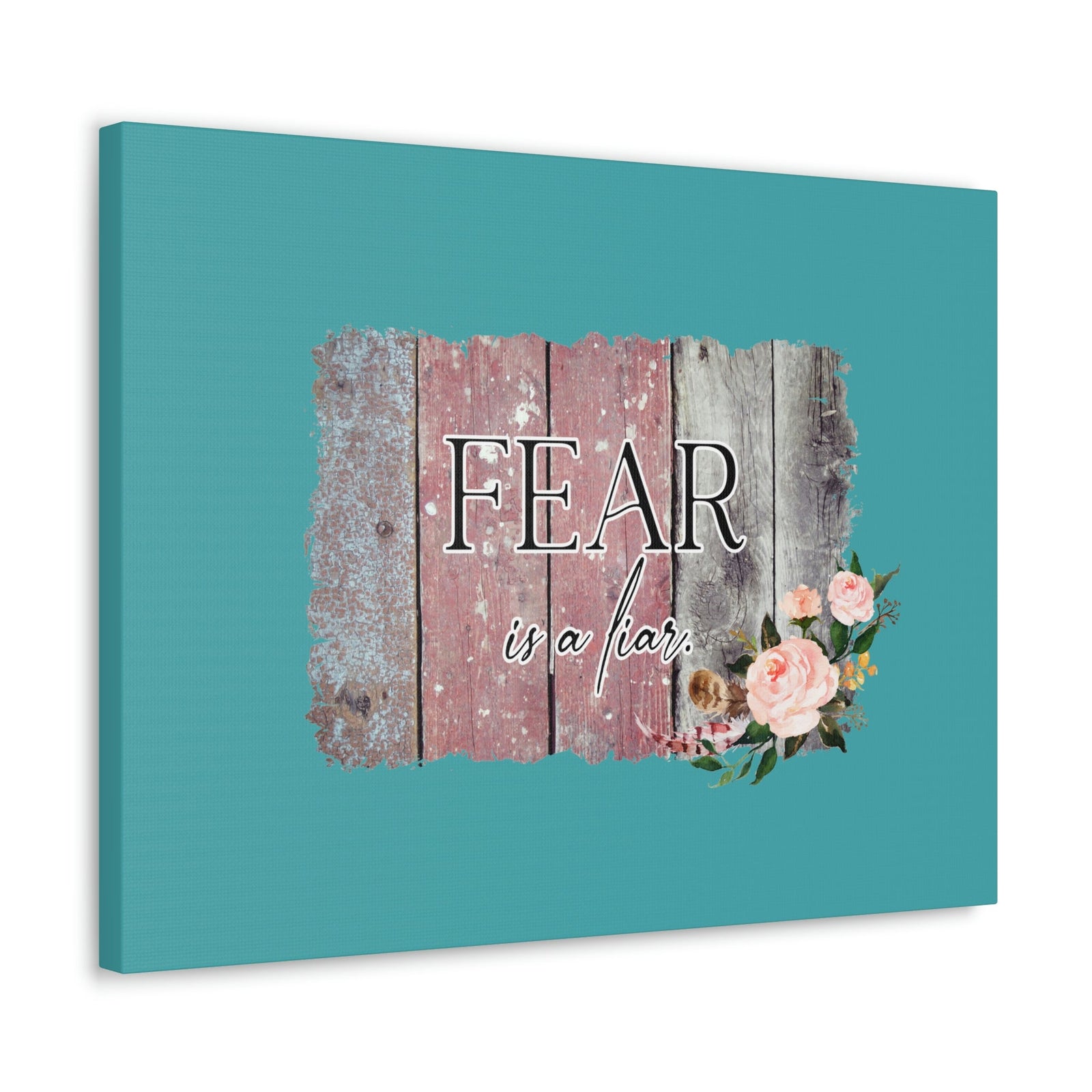 Scripture Walls Fear Is A Liar Pink Proverbs 29:25 Wood Bible Canvas Christian Wall Art Ready to Hang Unframed-Express Your Love Gifts