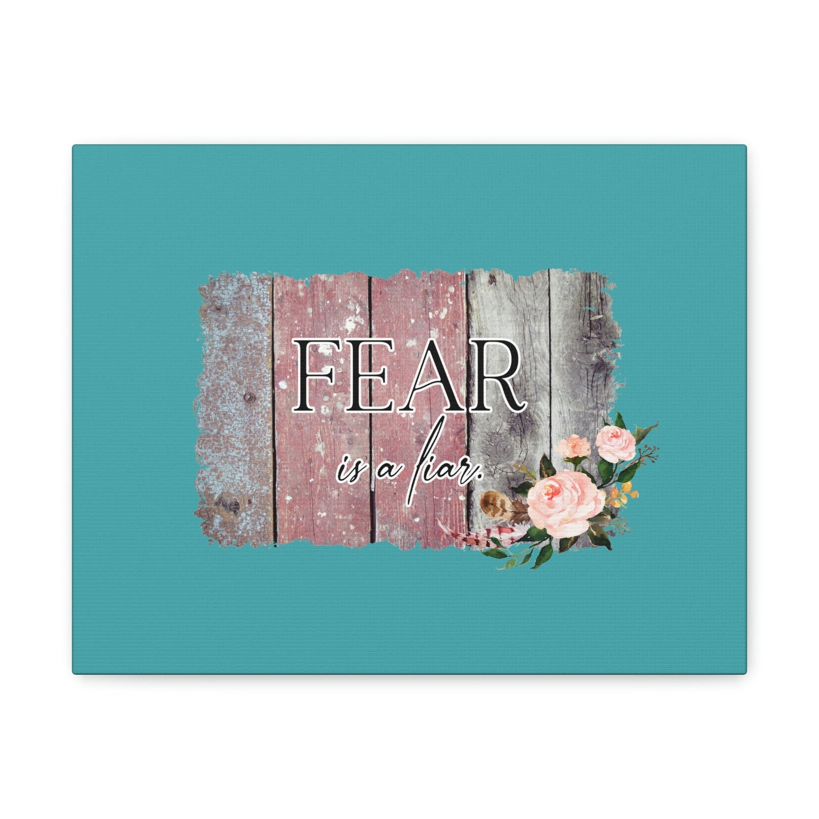 Scripture Walls Fear Is A Liar Pink Proverbs 29:25 Wood Bible Canvas Christian Wall Art Ready to Hang Unframed-Express Your Love Gifts