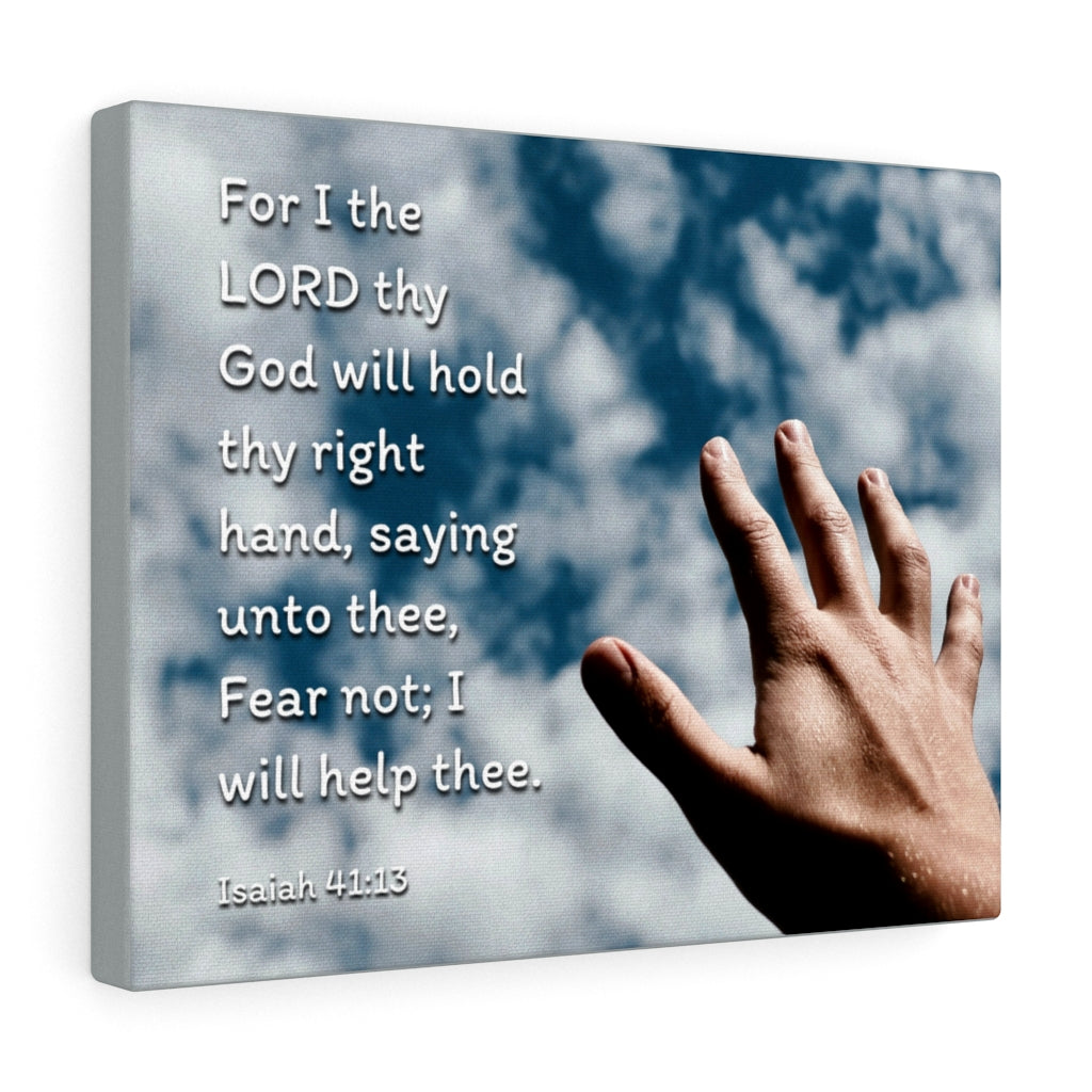 Scripture Walls Fear Not Hand Isaiah 41:13 Bible Verse Canvas Christian Wall Art Ready to Hang Unframed-Express Your Love Gifts