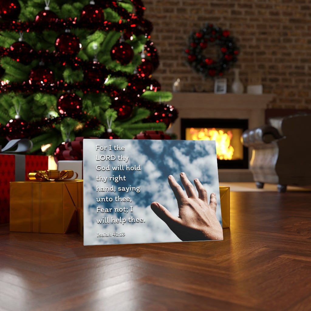 Scripture Walls Fear Not Hand Isaiah 41:13 Bible Verse Canvas Christian Wall Art Ready to Hang Unframed-Express Your Love Gifts