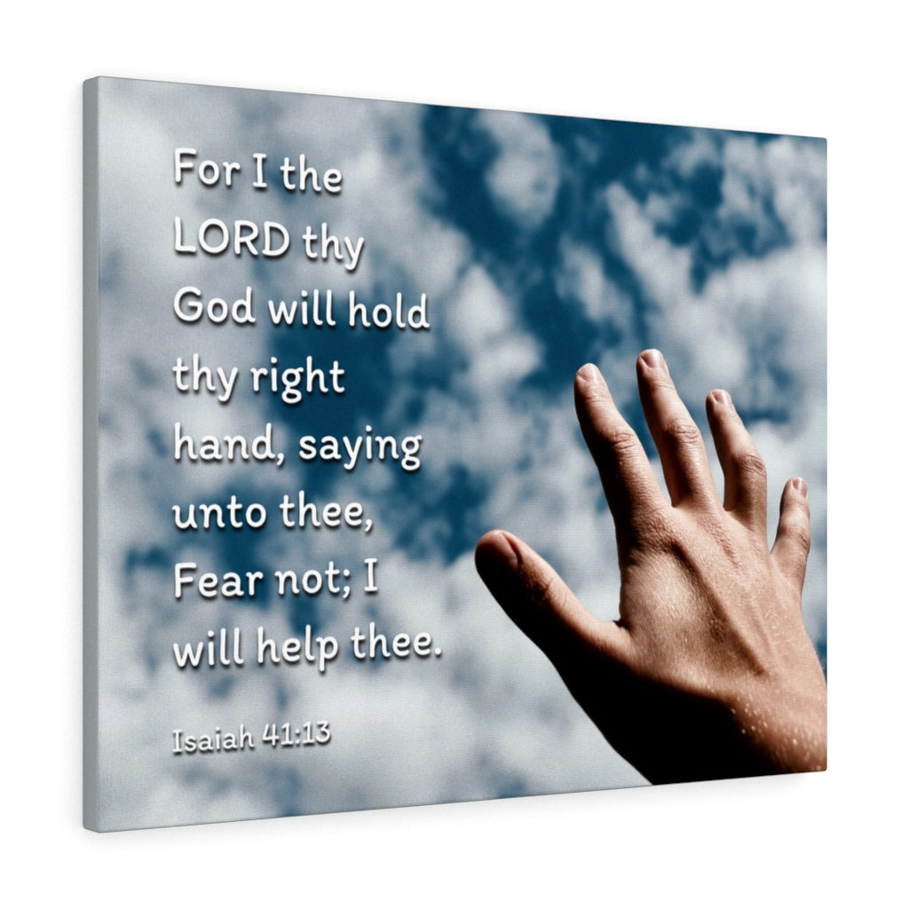 Scripture Walls Fear Not Hand Isaiah 41:13 Bible Verse Canvas Christian Wall Art Ready to Hang Unframed-Express Your Love Gifts
