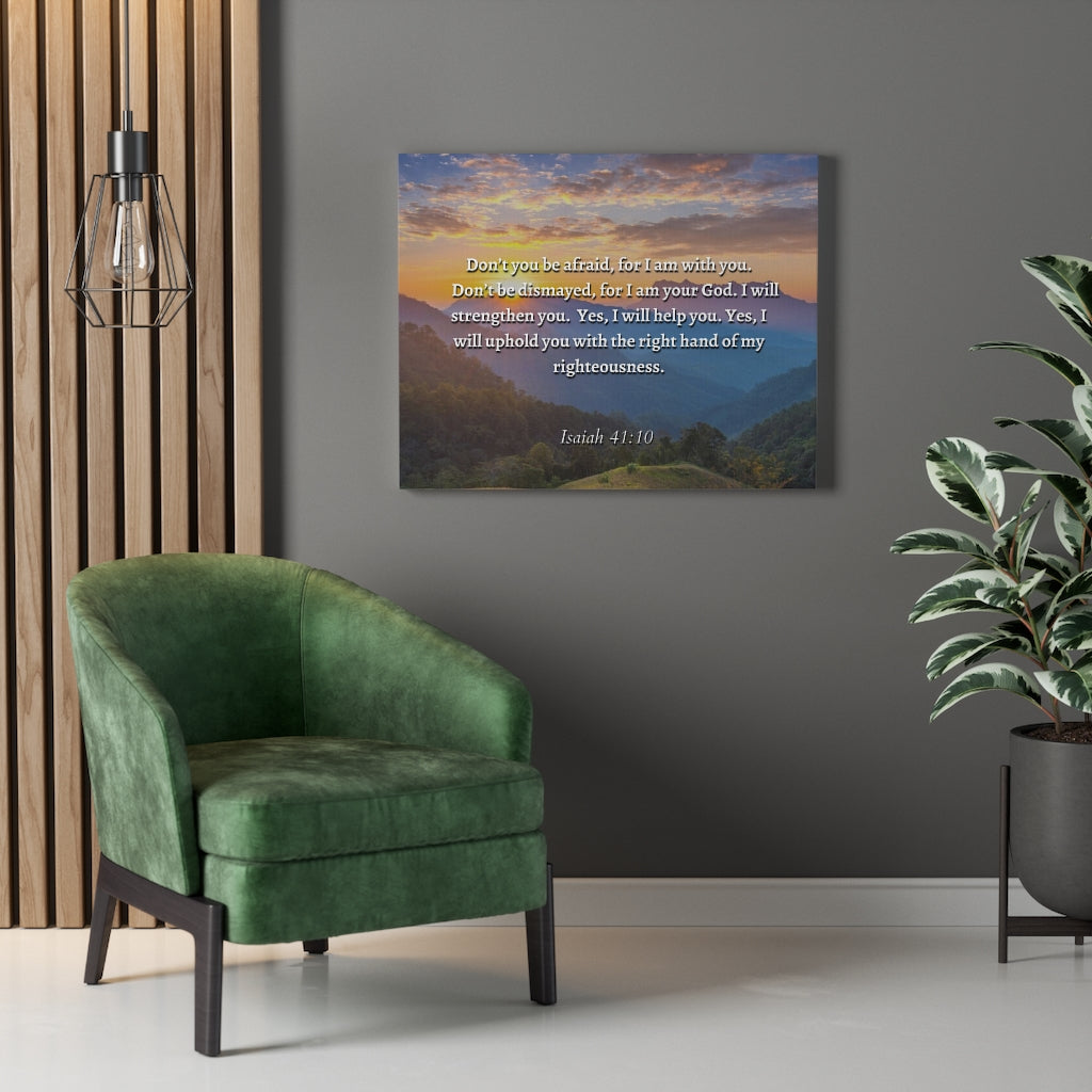 Scripture Walls Fear Not Isaiah 41:10 Sunset Bible Verse Canvas Christian Wall Art Ready to Hang Unframed-Express Your Love Gifts