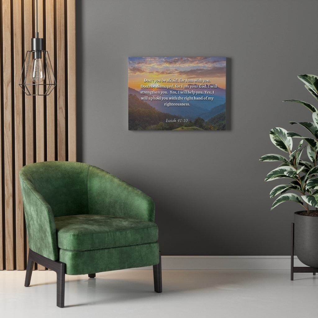 Scripture Walls Fear Not Isaiah 41:10 Sunset Bible Verse Canvas Christian Wall Art Ready to Hang Unframed-Express Your Love Gifts