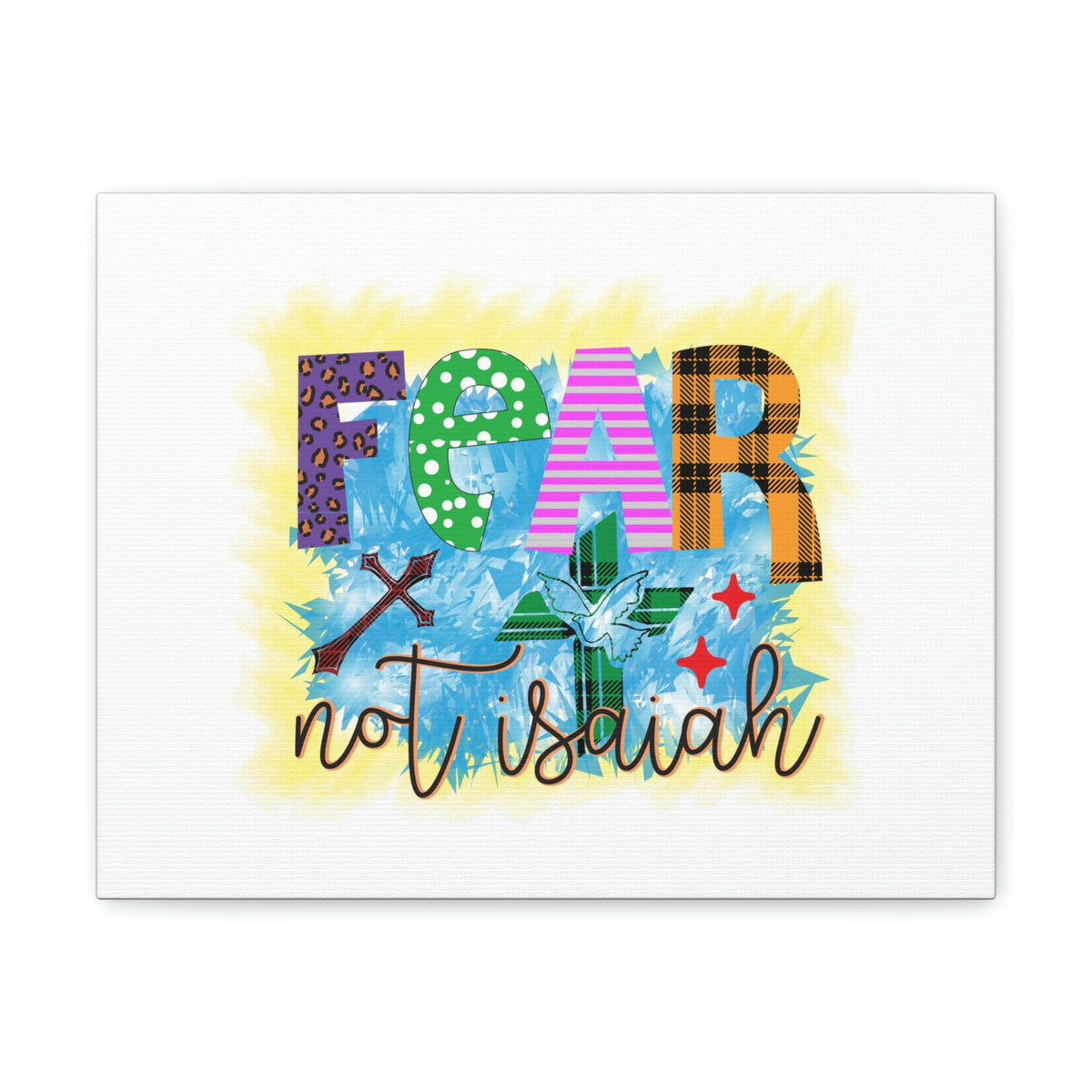 Scripture Walls Fear Not Isaiah 41:10 Yellow Blue Christian Wall Art Bible Verse Print Ready to Hang Unframed-Express Your Love Gifts