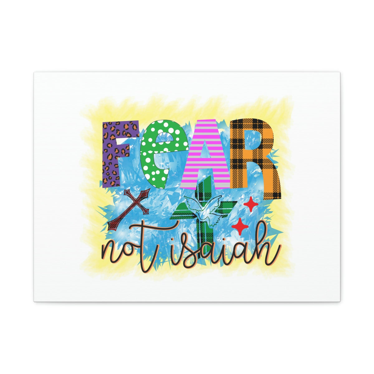 Scripture Walls Fear Not Isaiah 41:10 Yellow Blue Christian Wall Art Bible Verse Print Ready to Hang Unframed-Express Your Love Gifts