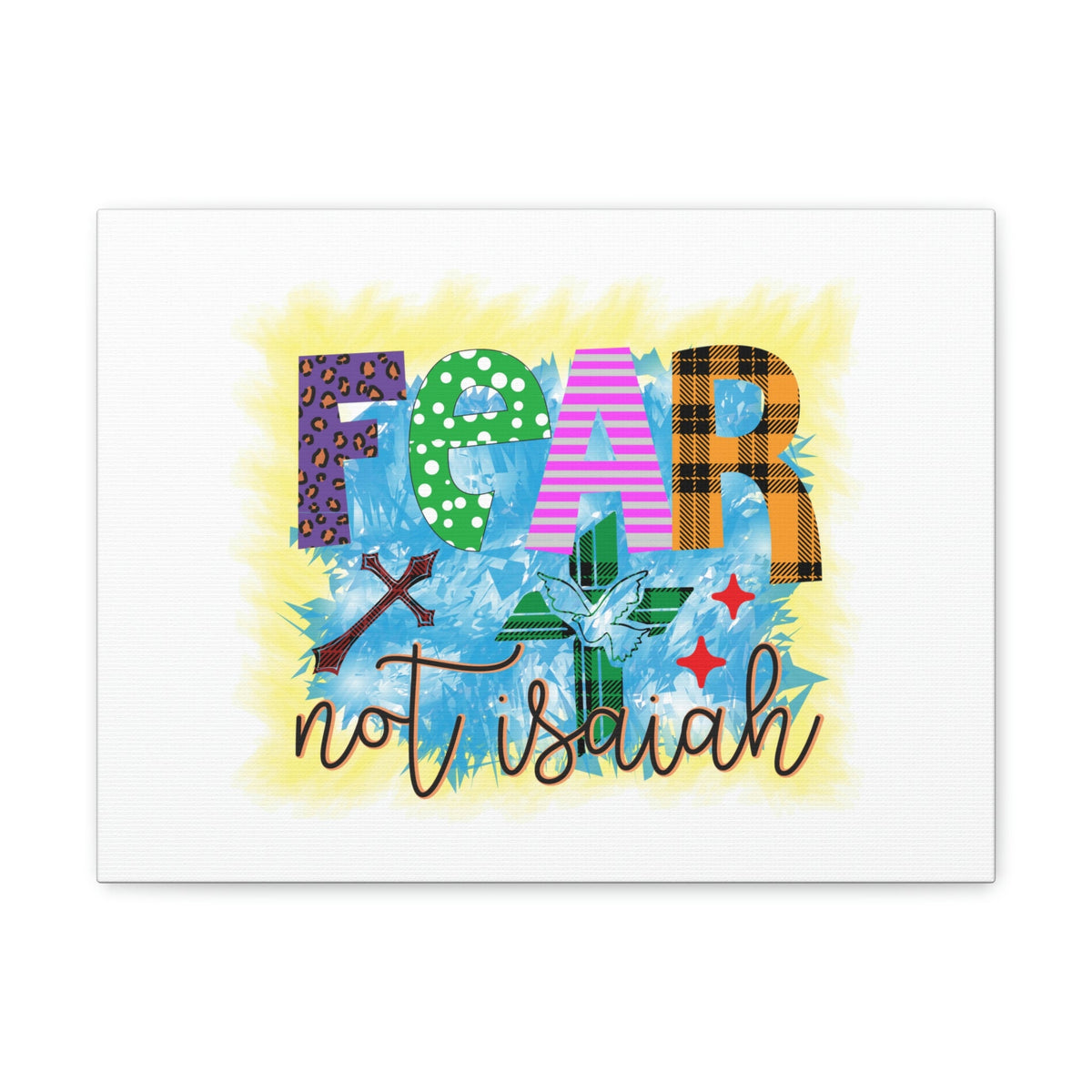 Scripture Walls Fear Not Isaiah 41:10 Yellow Blue Christian Wall Art Bible Verse Print Ready to Hang Unframed-Express Your Love Gifts