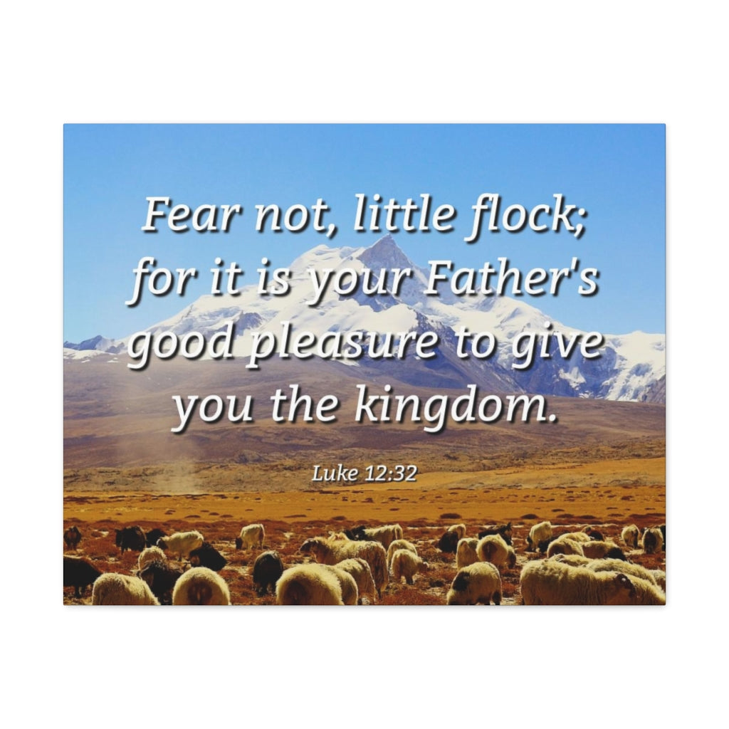 Scripture Walls Fear Not Little Flock Luke 12:32 Bible Verse Canvas Christian Wall Art Ready to Hang Unframed-Express Your Love Gifts