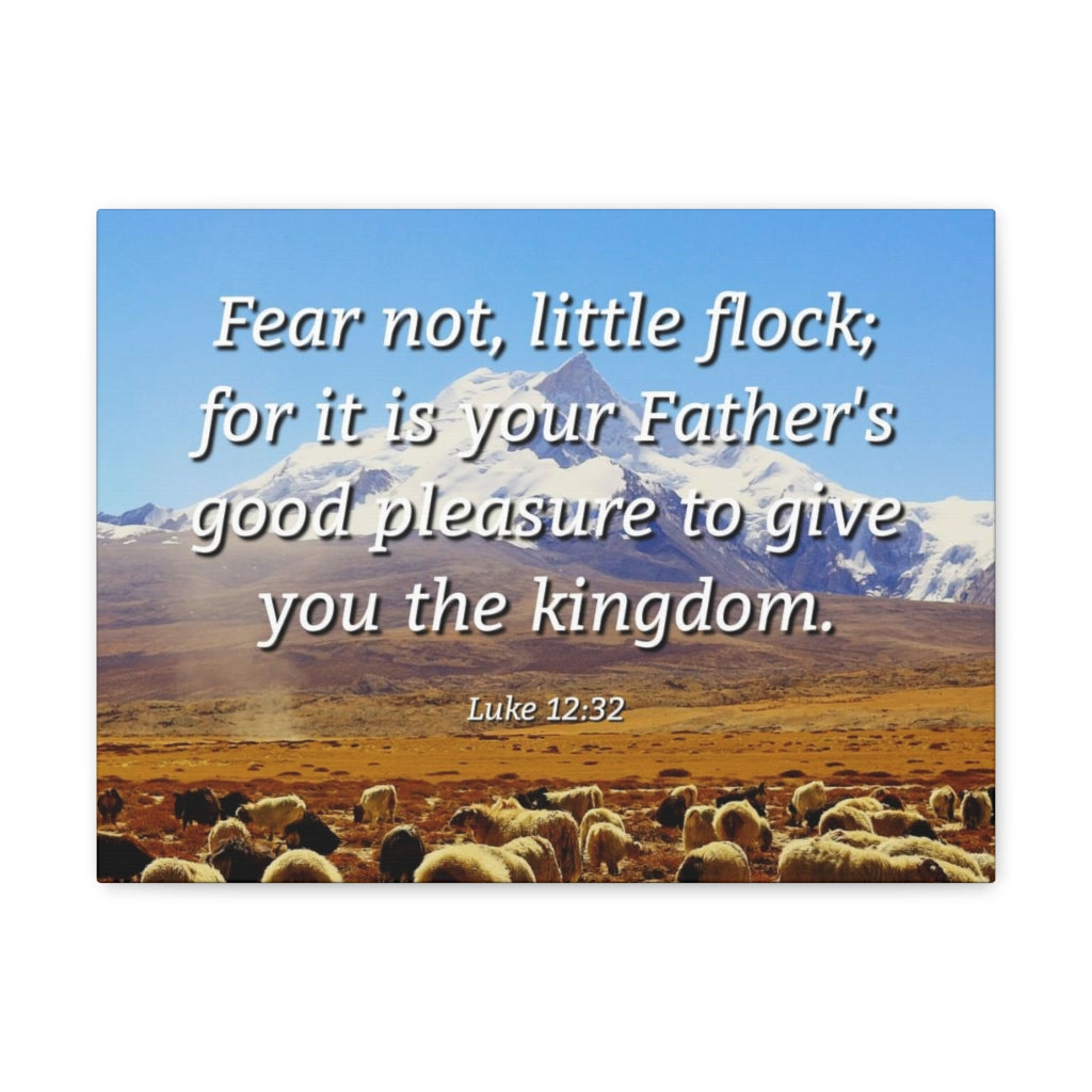 Scripture Walls Fear Not Little Flock Luke 12:32 Bible Verse Canvas Christian Wall Art Ready to Hang Unframed-Express Your Love Gifts