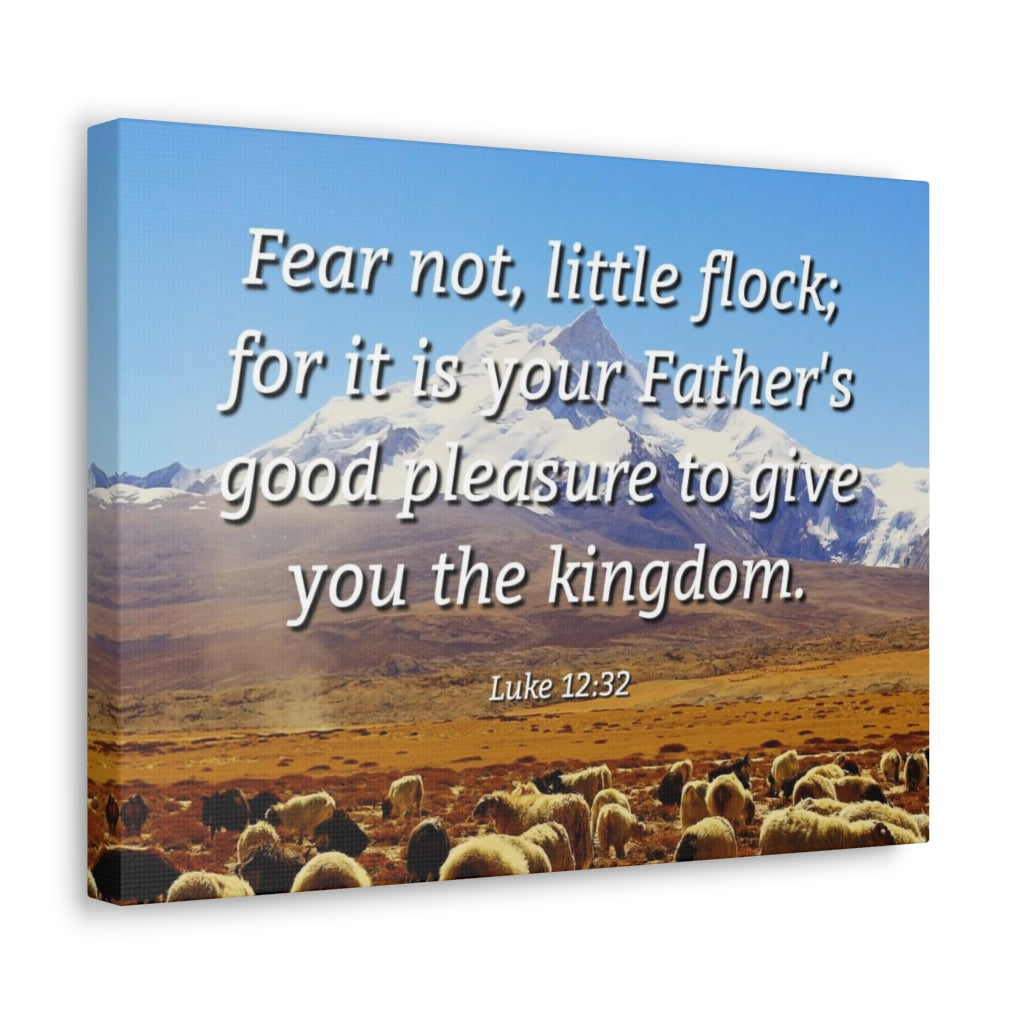Scripture Walls Fear Not Little Flock Luke 12:32 Bible Verse Canvas Christian Wall Art Ready to Hang Unframed-Express Your Love Gifts