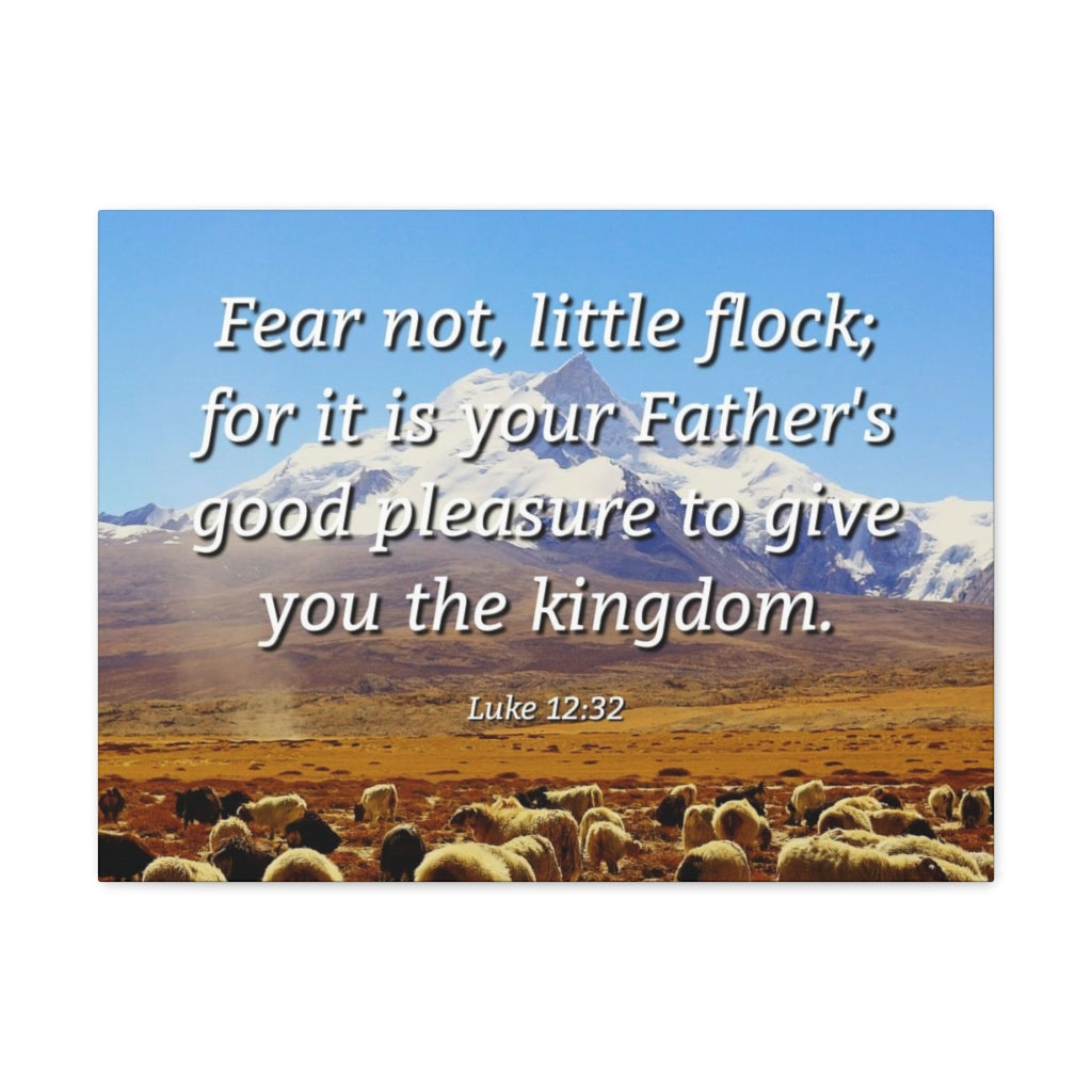 Scripture Walls Fear Not Little Flock Luke 12:32 Bible Verse Canvas Christian Wall Art Ready to Hang Unframed-Express Your Love Gifts