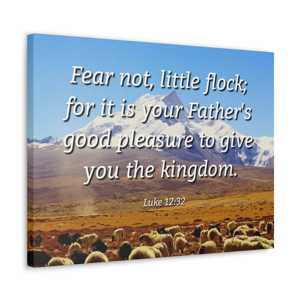 Scripture Walls Fear Not Little Flock Luke 12:32 Bible Verse Canvas Christian Wall Art Ready to Hang Unframed-Express Your Love Gifts