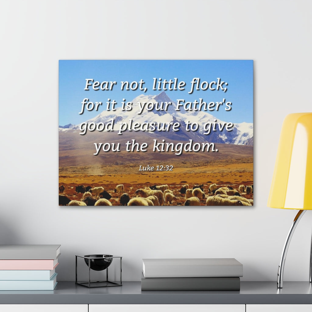 Scripture Walls Fear Not Little Flock Luke 12:32 Bible Verse Canvas Christian Wall Art Ready to Hang Unframed-Express Your Love Gifts