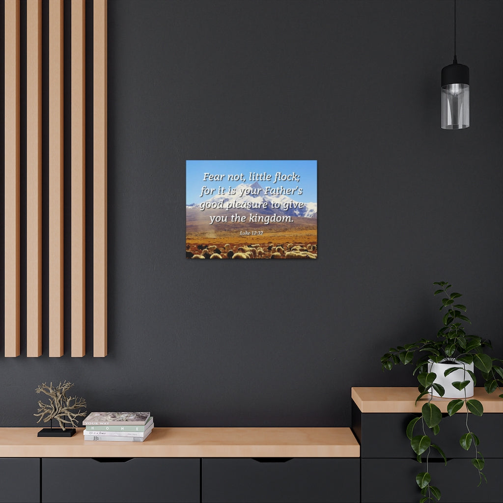 Scripture Walls Fear Not Little Flock Luke 12:32 Bible Verse Canvas Christian Wall Art Ready to Hang Unframed-Express Your Love Gifts