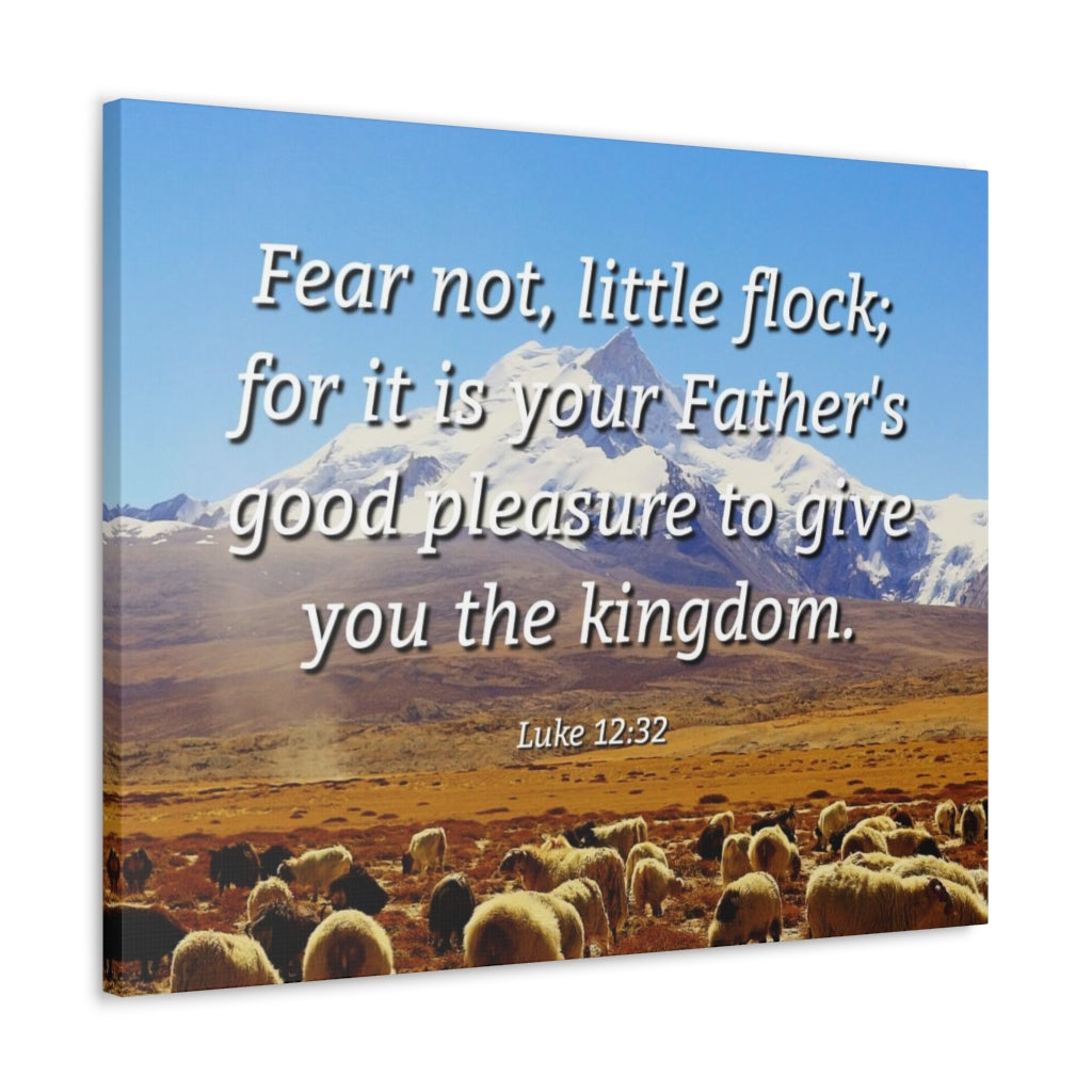 Scripture Walls Fear Not Little Flock Luke 12:32 Bible Verse Canvas Christian Wall Art Ready to Hang Unframed-Express Your Love Gifts
