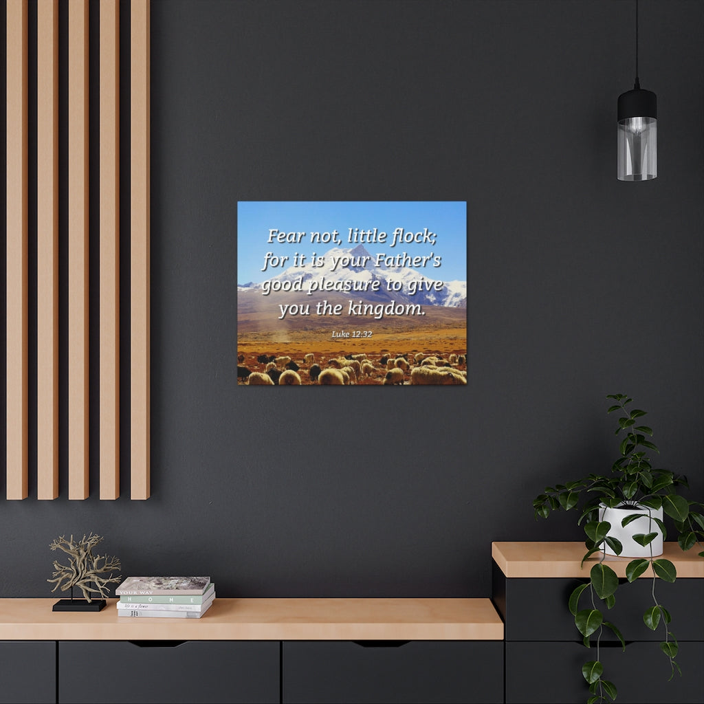 Scripture Walls Fear Not Little Flock Luke 12:32 Bible Verse Canvas Christian Wall Art Ready to Hang Unframed-Express Your Love Gifts