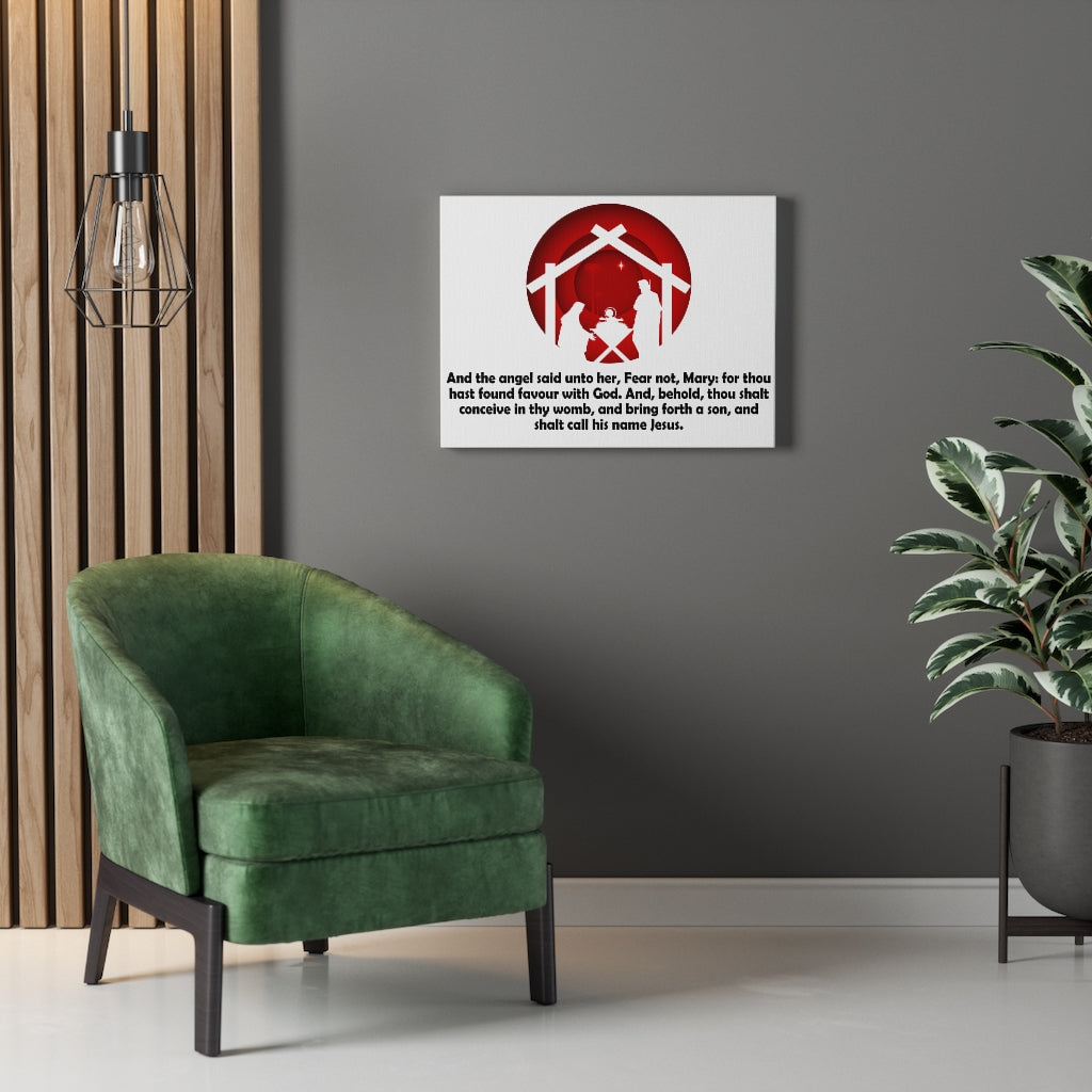 Scripture Walls Fear Not Mary Luke 1:30-31 Bible Verse Canvas Christian Wall Art Ready to Hang Unframed-Express Your Love Gifts