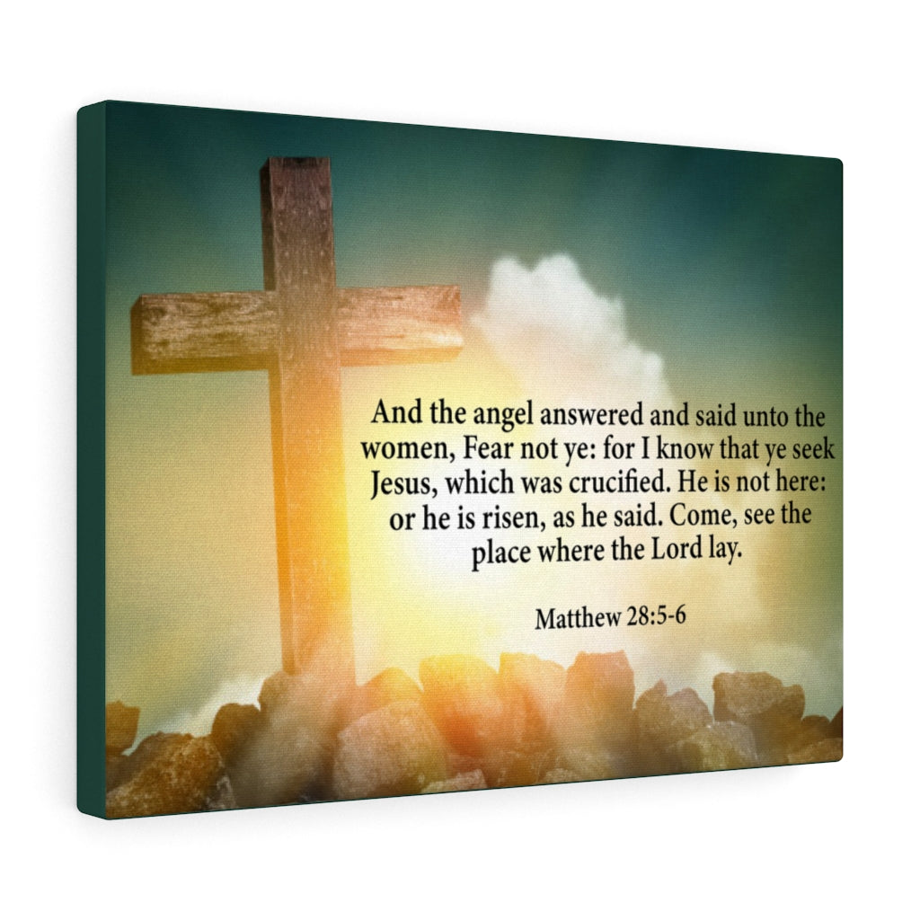 Scripture Walls Fear Not Ye Matthew 28:5-6 Bible Verse Canvas Christian Wall Art Ready to Hang Unframed-Express Your Love Gifts