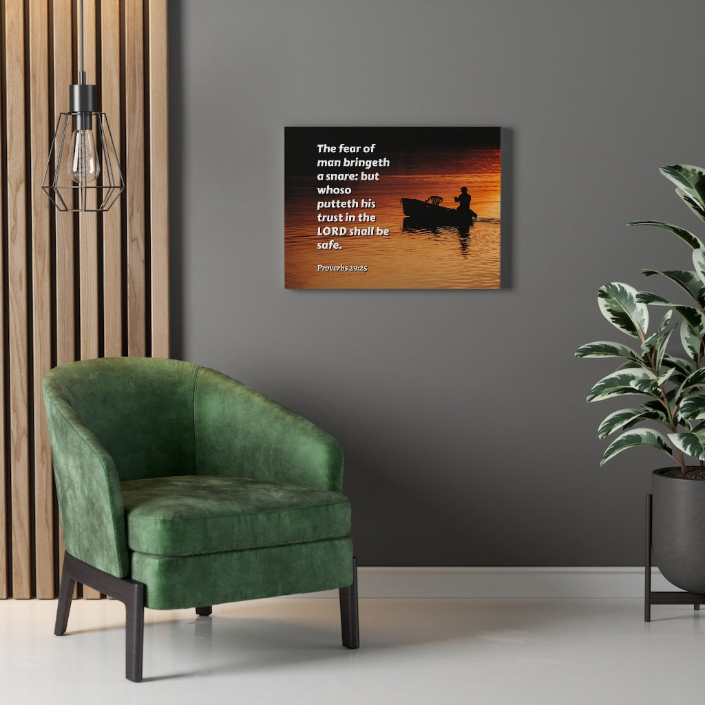 Scripture Walls Fear Of Man Proverbs 29:25 Bible Verse Canvas Christian Wall Art Ready to Hang Unframed-Express Your Love Gifts