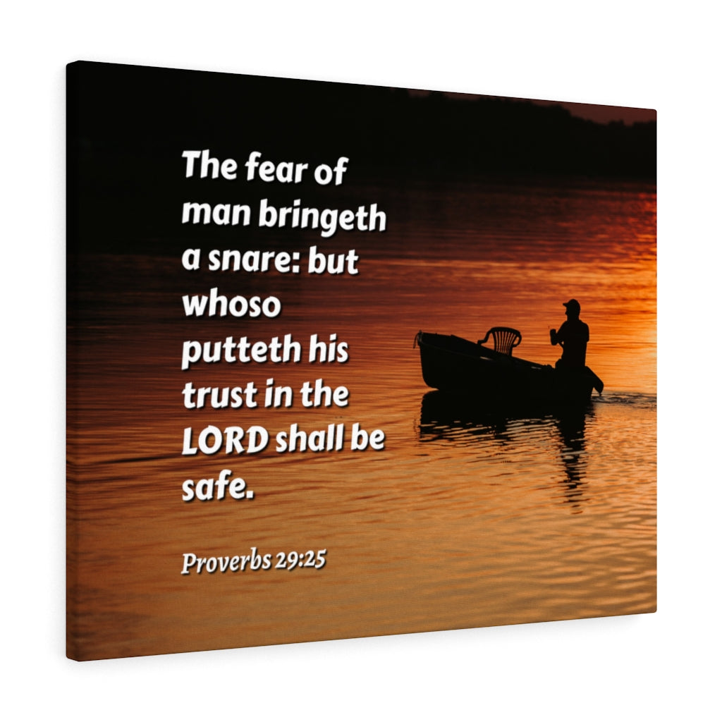 Scripture Walls Fear Of Man Proverbs 29:25 Bible Verse Canvas Christian Wall Art Ready to Hang Unframed-Express Your Love Gifts