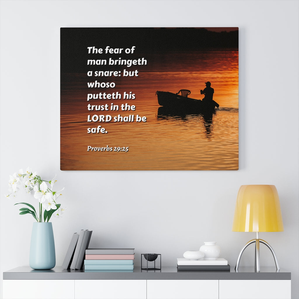 Scripture Walls Fear Of Man Proverbs 29:25 Bible Verse Canvas Christian Wall Art Ready to Hang Unframed-Express Your Love Gifts