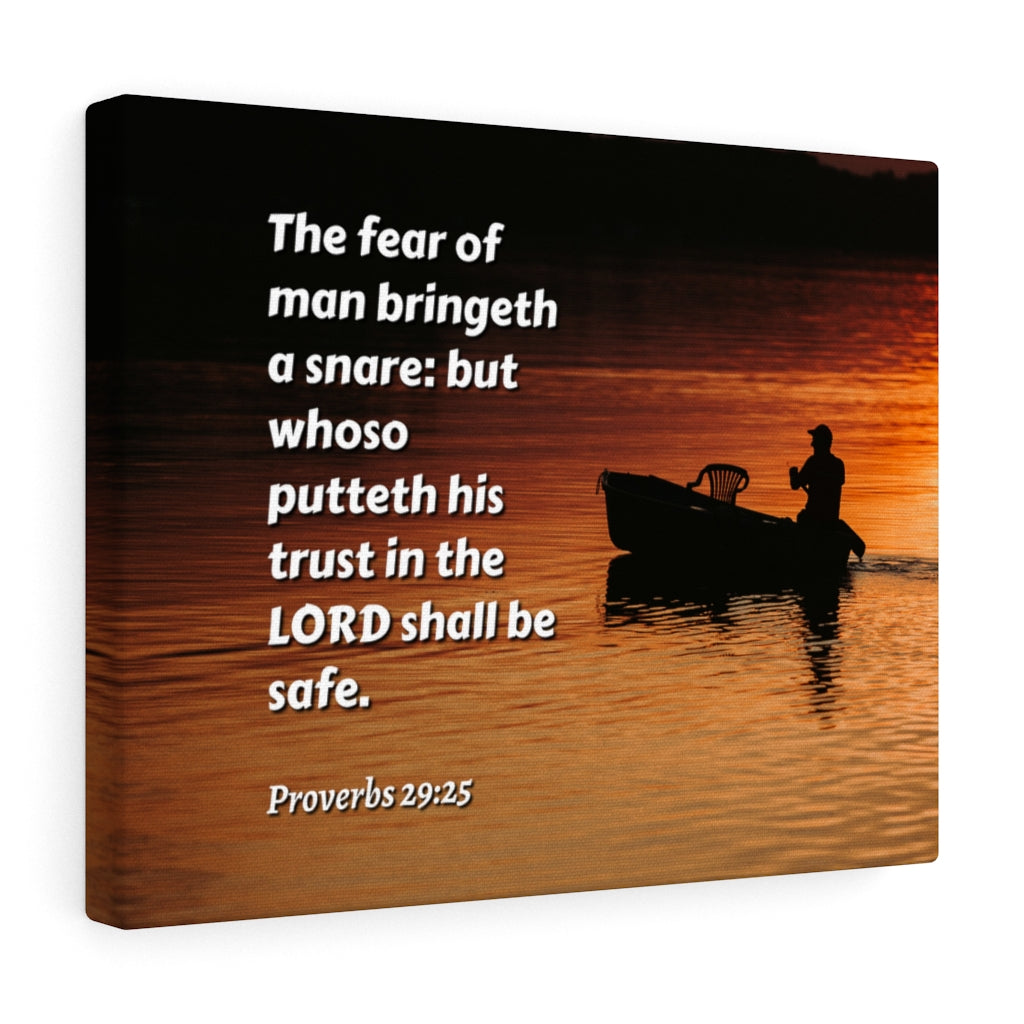 Scripture Walls Fear Of Man Proverbs 29:25 Bible Verse Canvas Christian Wall Art Ready to Hang Unframed-Express Your Love Gifts