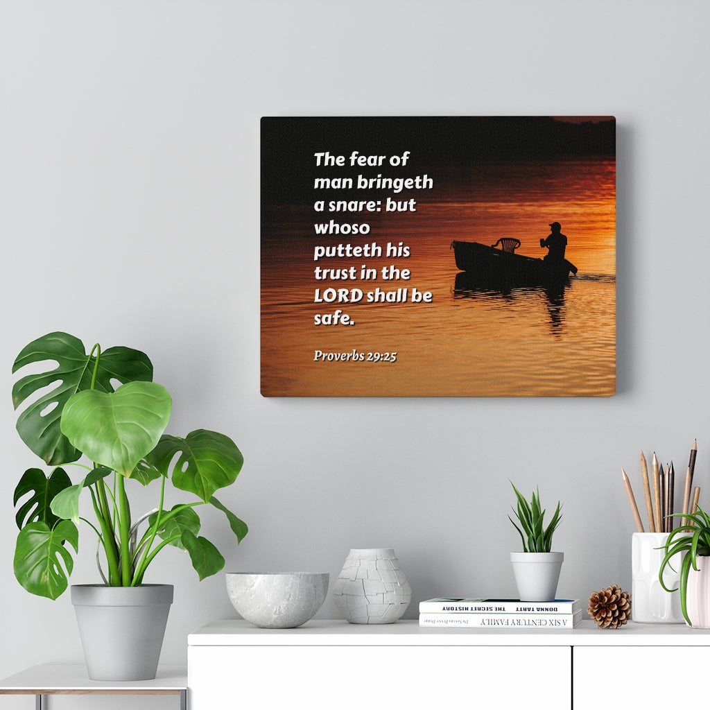 Scripture Walls Fear Of Man Proverbs 29:25 Bible Verse Canvas Christian Wall Art Ready to Hang Unframed-Express Your Love Gifts