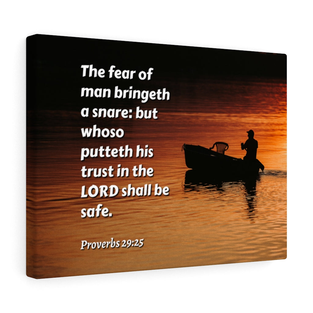 Scripture Walls Fear Of Man Proverbs 29:25 Bible Verse Canvas Christian Wall Art Ready to Hang Unframed-Express Your Love Gifts