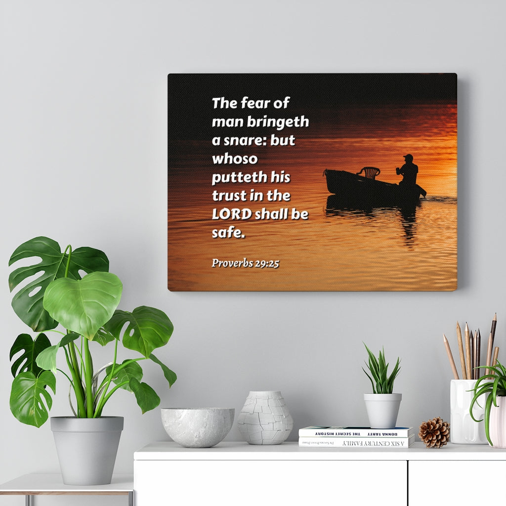 Scripture Walls Fear Of Man Proverbs 29:25 Bible Verse Canvas Christian Wall Art Ready to Hang Unframed-Express Your Love Gifts